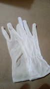Bílé bavlněné rukavice s terčíky